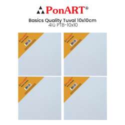 Ponart - Ponart Basics Quality Tuval 10x10cm 4lü PTB-10x10