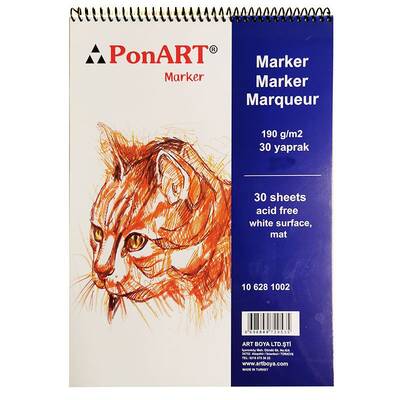 Ponart Marker Pad Spiralli 190g 30 Yaprak A3