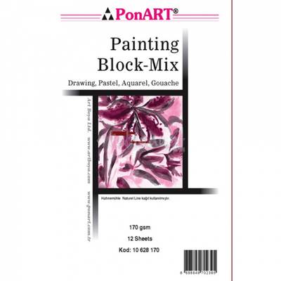 Ponart Painting Block Mix 170g 12 yp 25x35