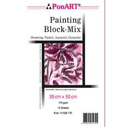 Ponart - Ponart Painting Block Mix 170g 12 yp 35x50