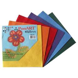 Ponart - Ponart Renkli Keçe (Felt) 25x25cm Karışık 6 Renk Kod: PFS-01