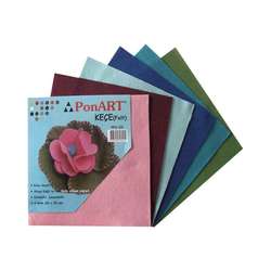 Ponart - Ponart Renkli Keçe (Felt) 25x25cm Karışık 6 Renk Kod: PFS-03