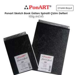 Ponart - Ponart Sketch Book Üstten Spiralli Çizim Defteri 100 g
