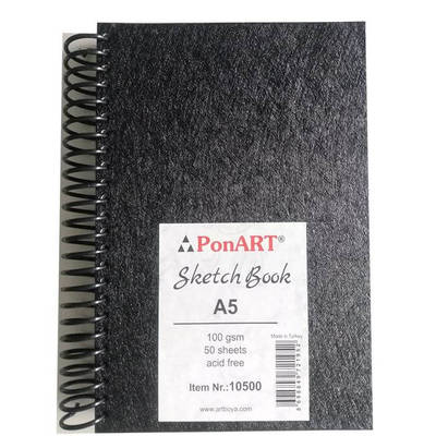 Ponart Sketch Book Yandan Spiralli Çizim Defteri 100g A5 50 Sy