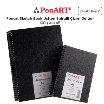 Ponart Sketch Book Yandan Spiralli Çizim Defteri 100 g