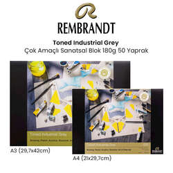 Rembrandt - Rembrandt Toned Industrial Grey Çok Amaçlı Sanatsal Blok 180g 50 Yaprak