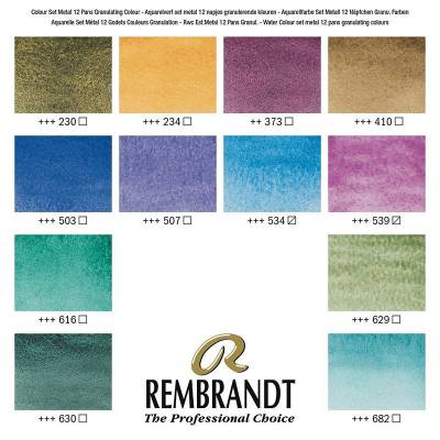 Rembrandt Water Colour Box Sulu Boya Seti 12 Renk + Fırça Granulating
