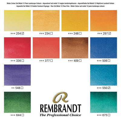 Rembrandt Water Colour Box Sulu Boya Seti 12 Renk + Fırça Landscape Selection