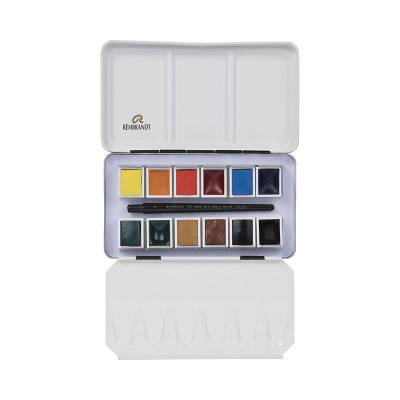 Rembrandt Water Colour Box Sulu Boya Seti 12 Renk + Fırça Mono Pigmented