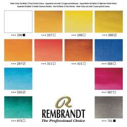 Rembrandt Water Colour Box Sulu Boya Seti 12 Renk + Fırça Portrait Selection - 5