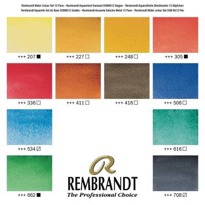 Rembrandt Water Colour Box Sulu Boya Seti 12 Renk