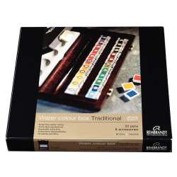 Rembrandt Water Colour Box Tablet Sulu Boya Seti Ahşap Kutu 24lü 05840014 - 3