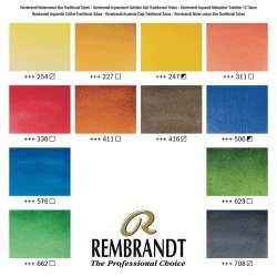 Rembrandt Water Colour Box Tüp Sulu Boya Seti Ahşap Kutu 12x10ml 05840015 - 5