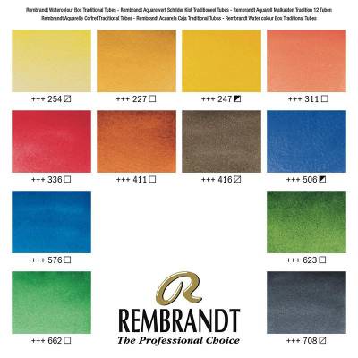 Rembrandt Water Colour Box Tüp Sulu Boya Seti Ahşap Kutu 12x10ml 05840015