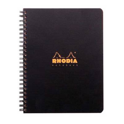 Rhodia Active Kareli Defter Siyah Plastik Kapak Spiralli 90g 80 Yaprak 160x210mm