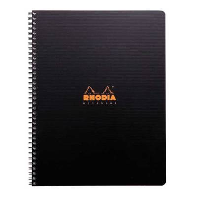 Rhodia Active Kareli Defter Siyah Plastik Kapak Spiralli 90g 80 Yaprak 225x297mm