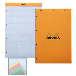 Rhodia - Rhodia Basic Bloknot Turuncu Kapak 4 Delikli 4 Renk Kağıt 80g 80 Yaprak 210x318mm