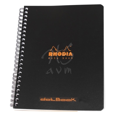 Rhodia Basic Noktalı Defter Siyah Kapak Spiralli 80g 80 Yp 16x21