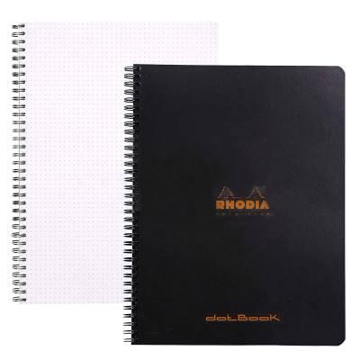 Rhodia Basic Siyah Kapak Spiralli Defter Noktalı 80g 80 Yaprak 225x297mm