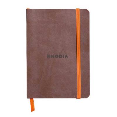 Rhodia Boutique Rodiarama Renkler Italyan Deri Yumuşak Kapak Çizgili Chocolate A6 72 Yaprak