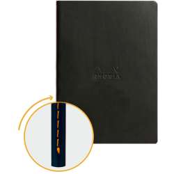 Rhodia - Rhodia İtalyan Deri Yumuşak Kapak Dot Defter A5 64 Sayfa 90g Siyah