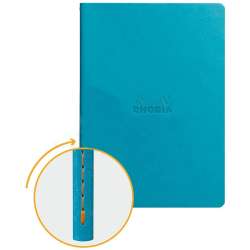 Rhodia - Rhodia İtalyan Deri Yumuşak Kapak Dot Defter A5 64 Sayfa 90g Turkuaz