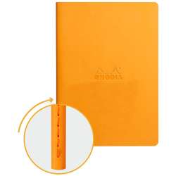 Rhodia - Rhodia İtalyan Deri Yumuşak Kapak Dot Defter A5 64 Sayfa 90g Turuncu