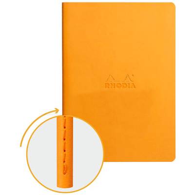 Rhodia İtalyan Deri Yumuşak Kapak Dot Defter A5 64 Sayfa 90g Turuncu