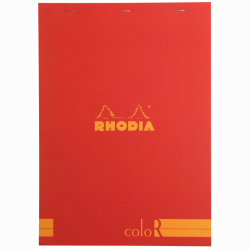 Rhodia - Rhodia Basic Çizgili Bloknot Poppy Kapak 90g 70 Yaprak A4