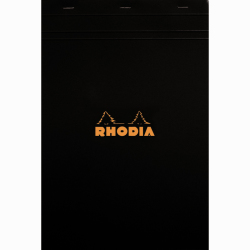 Rhodia - Rhodia Basic Çizgili Bloknot Siyah Kapak 80g 80 Yaprak A4