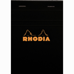 Rhodia - Rhodia Basic Çizgili Bloknot Siyah Kapak 80g 80 Yaprak A6