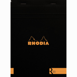 Rhodia - Rhodia Basic Çizgili Bloknot Siyah Kapak 90g 70 Yaprak A4
