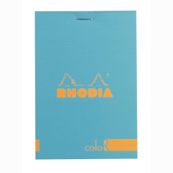 Rhodia - Rhodia Basic Çizgili Bloknot Turquoise Kapak 90g 70 Yaprak 8,5x12