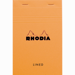 Rhodia - Rhodia Basic Çizgili Bloknot Turuncu Kapak 80g 80 Yaprak 11x17cm
