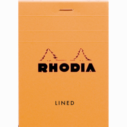 Rhodia - Rhodia Basic Çizgili Bloknot Turuncu Kapak 80g 80 Yaprak 8,5x12cm