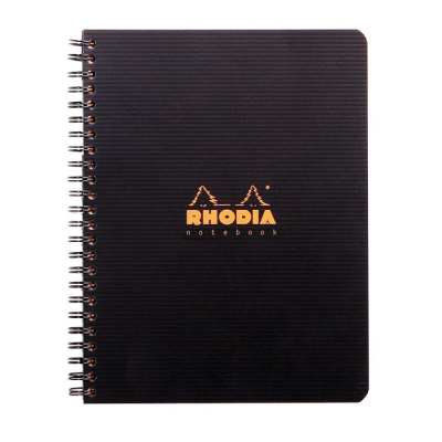 Rhodia Basic Çizgili Defter Siyah Kapak Spiralli 80g 80 Yp 16x21