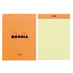 Rhodia - Rhodia Basic Kareli Bloknot Turuncu Kapak Sarı Sayfa 80g 80 Yp A5