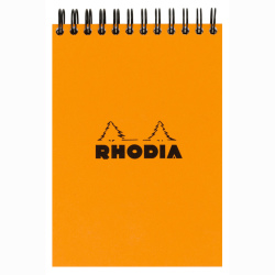 Rhodia - Rhodia Basic Noktalı Bloknot Turuncu Kapak Spiralli 80 g 80 Yp A6