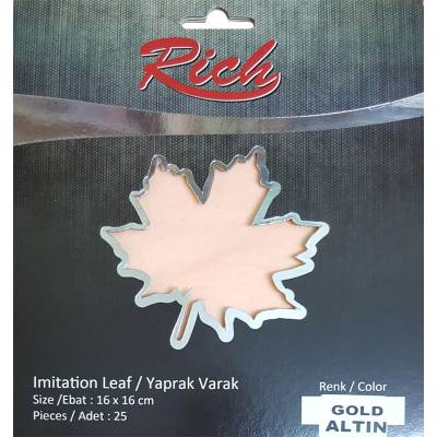 Rich İmitasyon Yaprak Varak 25 Adet 16x16cm Altın