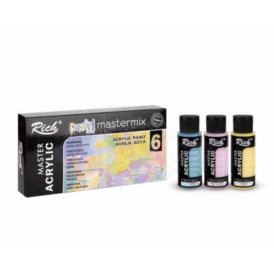 Rich Mastermix Akrilik Boya Seti Pastel Renkler 6lı 60cc