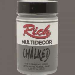 Rich - Rich Multi Decor Chalked Akrilik Boya 100ml 4576 İs Siyah