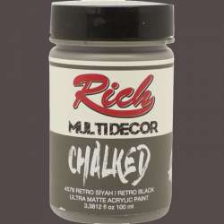 Rich - Rich Multi Decor Chalked Akrilik Boya 100ml 4578 Retro Siyah