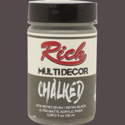 Rich Multi Decor Chalked Akrilik Boya 100ml 4578 Retro Siyah