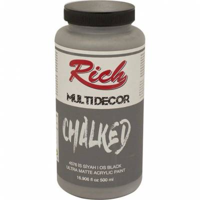 Rich Multi Decor Chalked Akrilik Boya 500ml 4576 İs Siyah