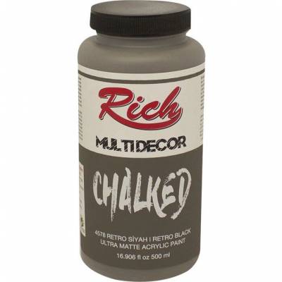 Rich Multi Decor Chalked Akrilik Boya 500ml 4578 Retro Siyah