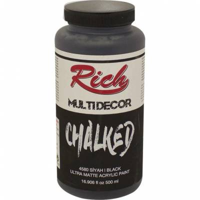 Rich Multi Decor Chalked Akrilik Boya 500ml 4580 Siyah