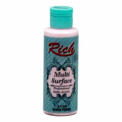 Rich Multi Surface Akrilik Boya 120ml 2138 Bebek Pembe