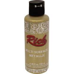 Rich - Rich Multi Surface Metalik Her Yüzey İçin Akrilik Boya 120ml 6510 Beyaz Altın