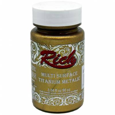 Rich Multi Surface Titanium Metalik Boya 90ml 2524 Antik Altın - 1