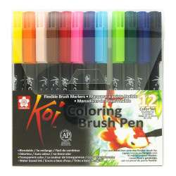 Sakura - Sakura Koi Coloring Brush Pen Fırça Uçlu Kalem 12li Set